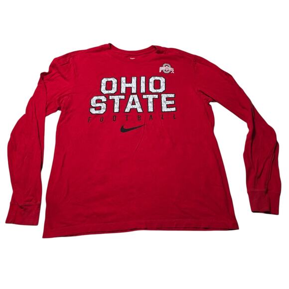 Nike Ohio State Buckeyes Football Mens M Athletic Cut Long Sleeve T Shirt - Picture 1 of 5